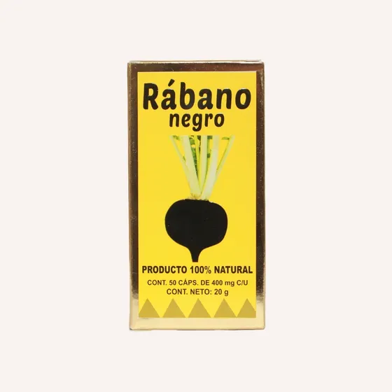 Rabano Negro Capsulas Frasco  50 400mg C/u Calculos Biliares Sabor Insaboro