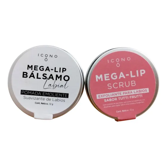 Kit Balsamo Y Exfoliante Labial Mega-lip Icono