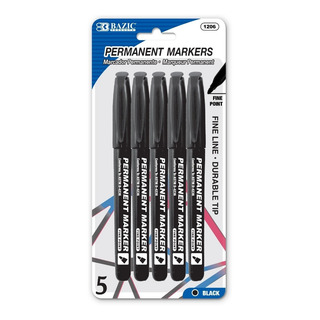 Marcadores Permanentes, 2 Estuche Con 5 C/u, Color Negro Marcadores Permanentes, 2 Estuche Con 5 C/u, Color Negro