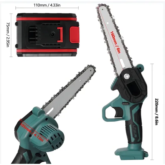 Motosierra Eléctrica Recargable Portátil + Accesorios 36v
