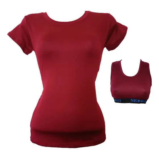 Camisa Unicolor Para Damas Incluye Top Deportivo