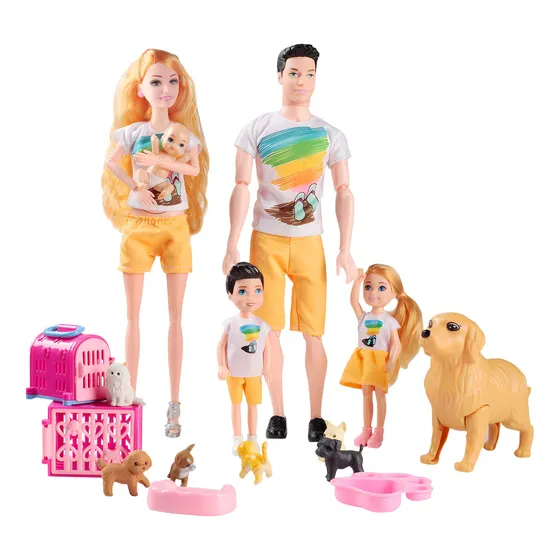 Juego De Muñecas Familiares Familydolls Con Casa De Muñecas 
