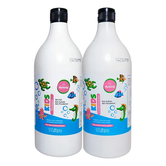 Kit Shampoo E Condicionador Infantil Byoung Sem Sal 2 Litros