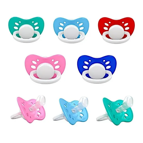 Chupeta Premium Bico Anatômico Silicone Chato C/ 25 Unidades por Atacado, Cor Sortidas período de idade N2 - Maiores 6 meses