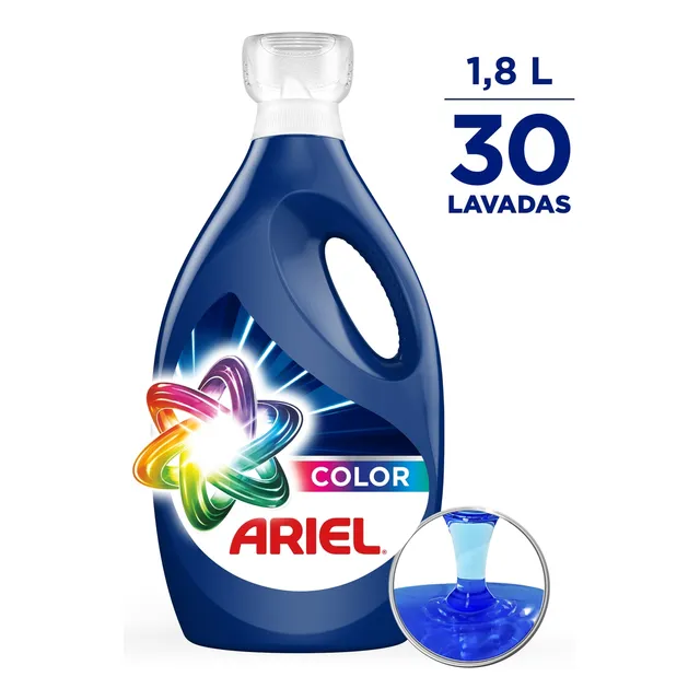 Detergente Líquido Ariel Color, 30 lavadas (1,8L)
