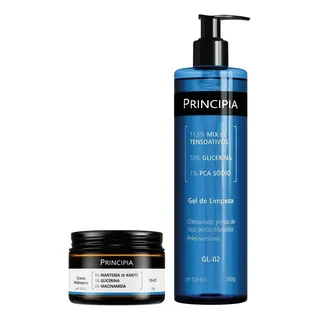 Principia Kit Limpeza E Hidratação | Gel de Limpeza GL-02 | Creme Hidratante CH-01