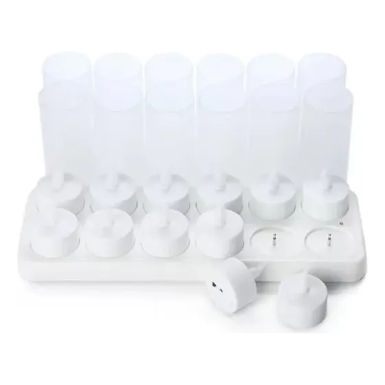 Lámpara Led Tipo Vela, Lámpara Parpadeante Recargable, 12 Pi