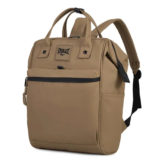 Mochila Everlast Moderna Y Práctica Con Bolsillos Internos Color Caqui Diseño De La Tela Lisa