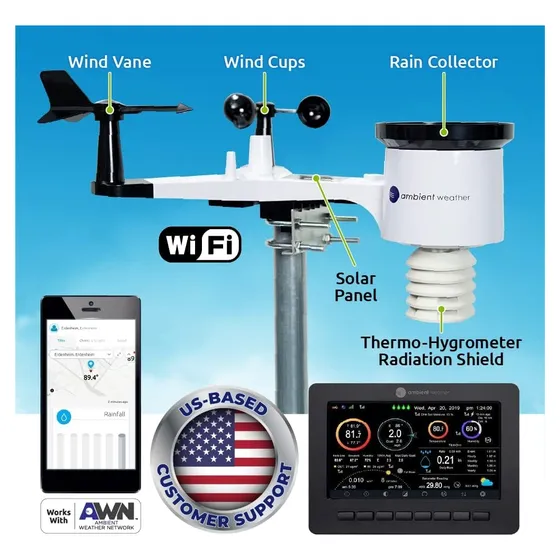 Estación Meteorológica Wifi Ambient Weather Ws-2000 Monitore