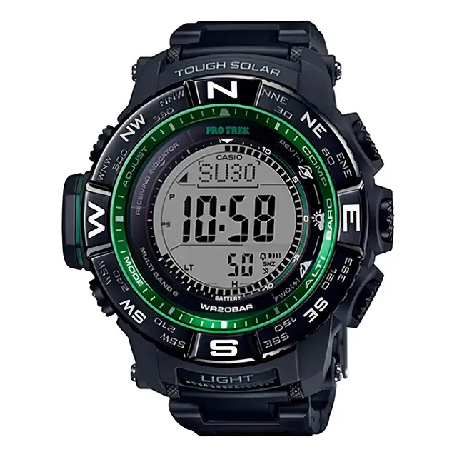 Reloj Casio Protrek Prw-3510fc-1dr Para Hombre. Color de la correa Negro Color del fondo Blanco