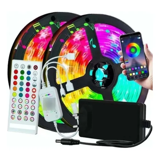 Tira De Luces Led Rgb Bluetooth Músic 20 Metros