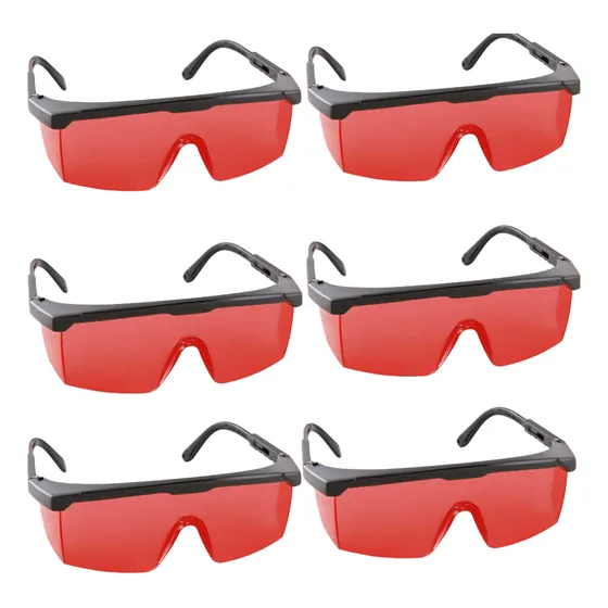 6 Óculos Proteção Ocular Laser Epi Foxter Vermelho Vonder
