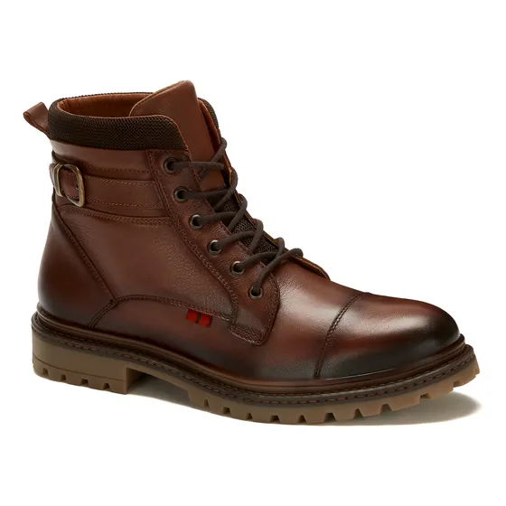 Botín Casual Andrea Piel Acojinado 3/4 Para Hombre Café