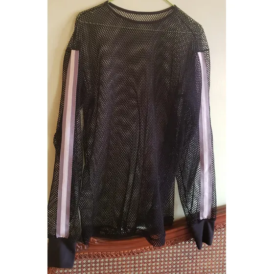 Blusa Malla Color Negro Manga Larga Talla S