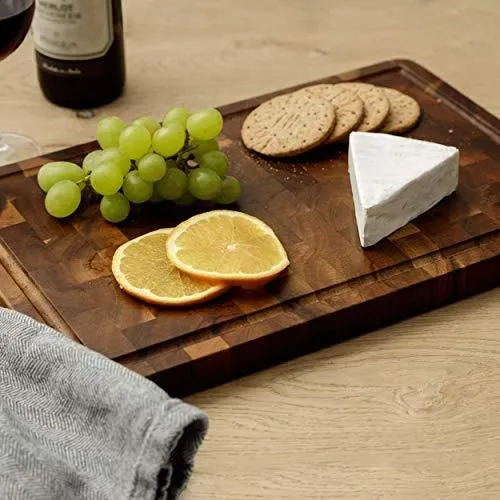 By Jb Cutting Board Acacia Large End Grain Reversible With