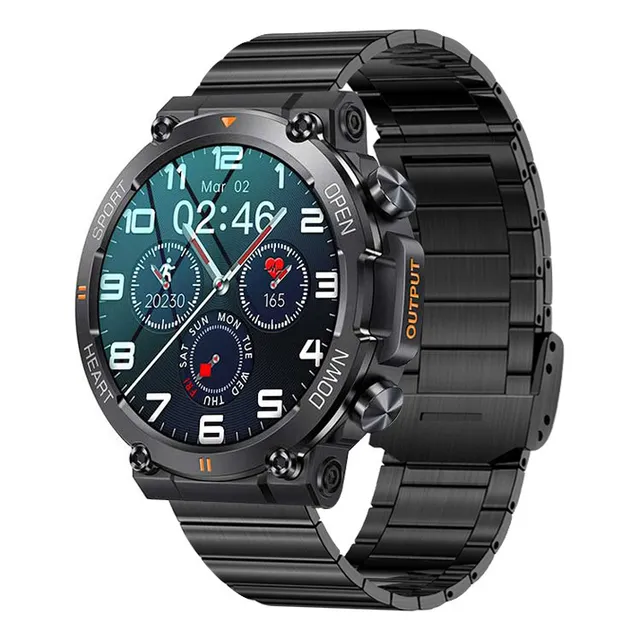 Reloj Inteligente Bluetooth De Acero Inoxidable Lemfo Para E