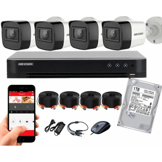 Cctv Kit Hikvision Dvr + 4 Cam 1080p 2mp Con Disco Duro 1tb