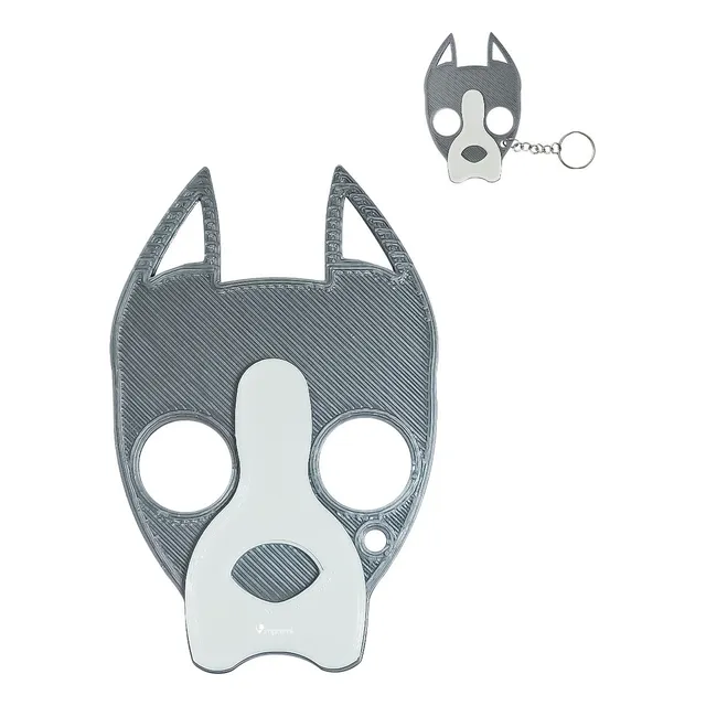 Llavero Defensa Personal Impremli Manoplas Color Gris Pitbull