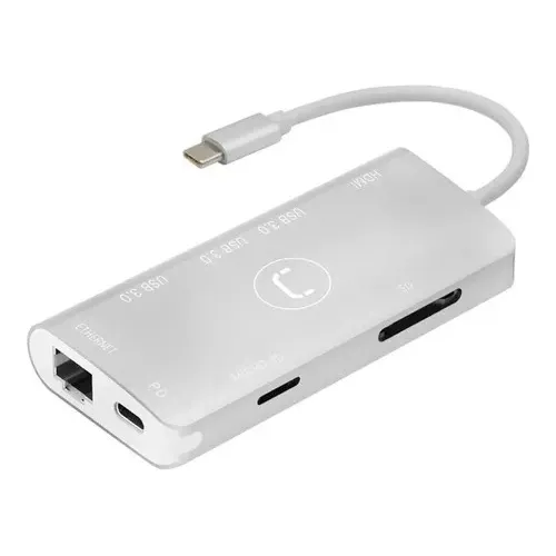 Hub De 8 Puertos Unno Usb-c Hdmi 4k Puertos Usb 3.0