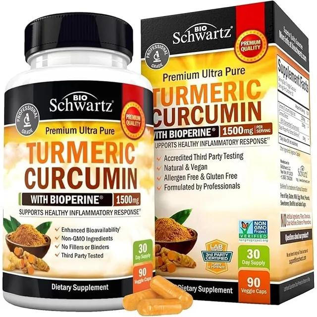 Curcumina De Cúrcuma Con Bioperine 1500 Mg - 90 Cápsulas