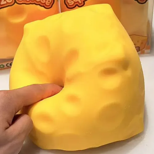 Bola Antiestrés De Queso Gigante Y Blandito – Juguete De Rebote Lento, Mochii De Maltosa Amarillo Para Aliviar Estrés, Perfecto Para Estudiantes, Oficina Y Regalos