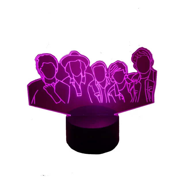 One Direction Lámpara Led Luz Ilusión 3d Decoración Pop 
