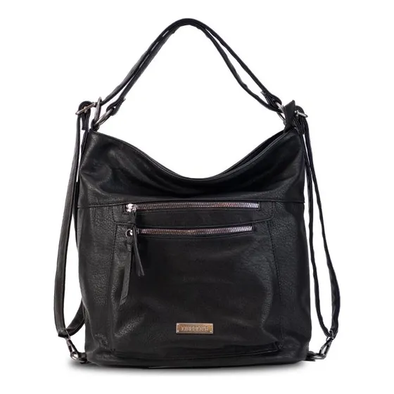 Cartera Mochila Division Al Medio Cierre Trasero Lincolns Negro