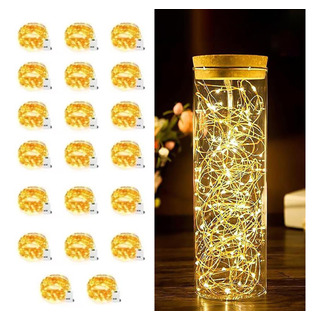 20pcs Cadena De Luces Hadas Con Pilas 2m 20led Luz Rgb 3modo 20pcs Cadena De Luces Hadas Con Pilas 2m 20led Luz Rgb 3modo
