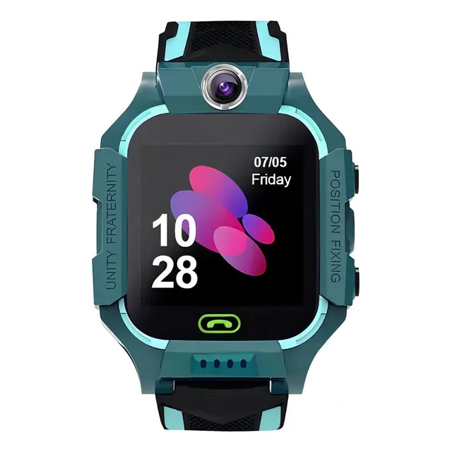 Reloj inteligente Q19 para niños, cámara SOS, teléfono, pulsera para niños × 2, color verde, bisel, color verde