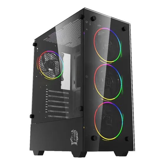 Gabinete Gamer Raptor Sentinel Tg Mid-tower X4 Fan Rgb Color