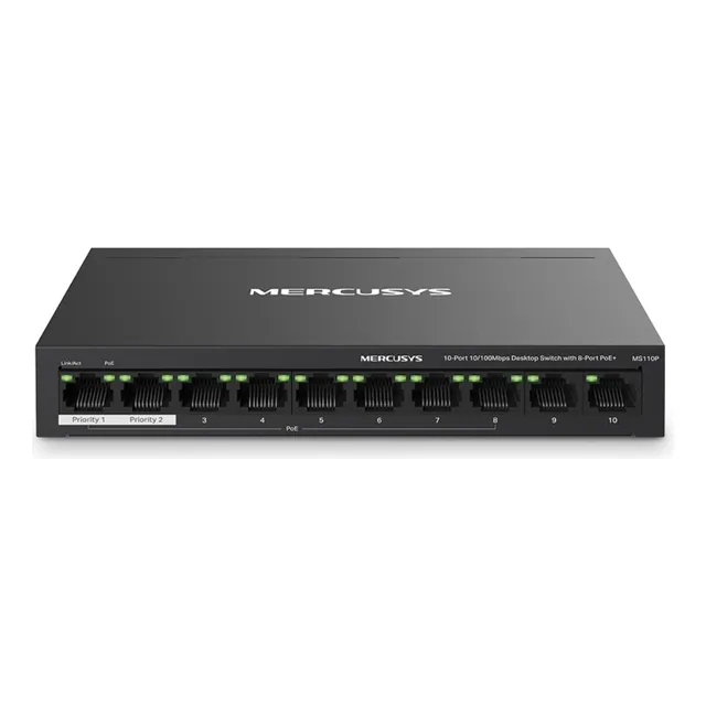 Switch Escritorio Poe+ 10 Puertos 10/100  Mercusys Ms110p