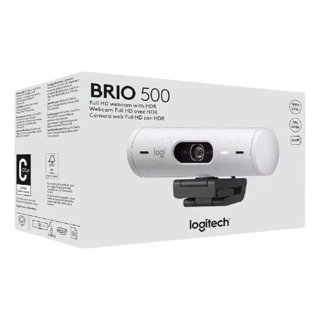 Camara Logitech Brio 500 Fhd 1080p Usb-c White (960-001426)