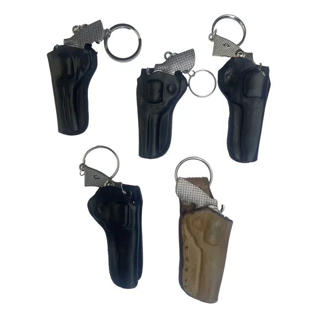 Chaveiro Genérico Revolver Pistola Metal 3 Peças