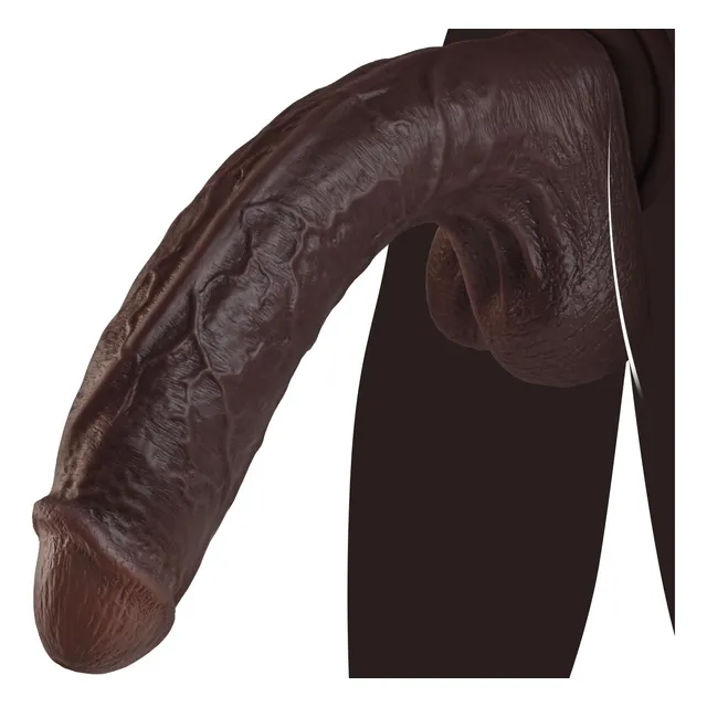 28 Cm, Realista, Grande, Negro, Enorme Y Grueso Como La Piel