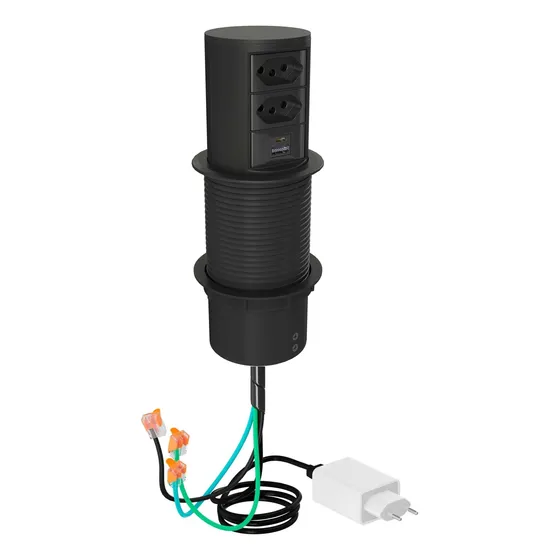 Torre Tomada Automática C/indução 15w 2 Tomadas E Usb Tr03aw