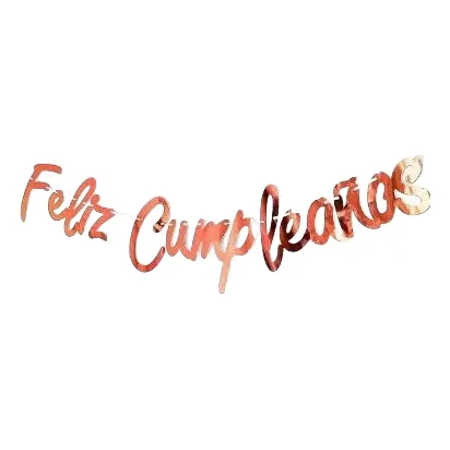 Banner Guinalda De Feliz Cumpleaños En Letras Cursivas 