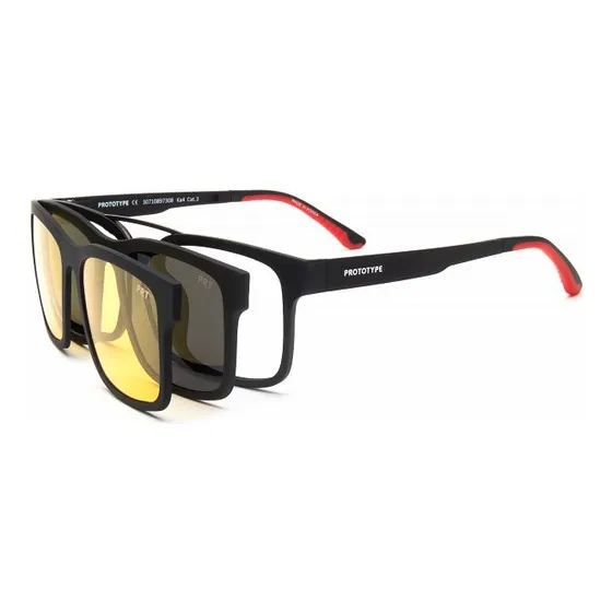 Anteojo Armazon Prototype Kendal  Clip On Negro + Amarillo
