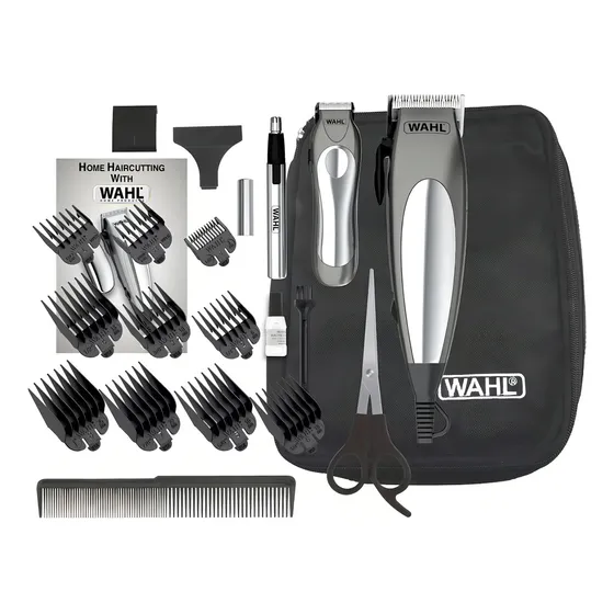 Kit Máquina E Aparador De Pelos Deluxe Groom Pro Cinza Wahl 220V