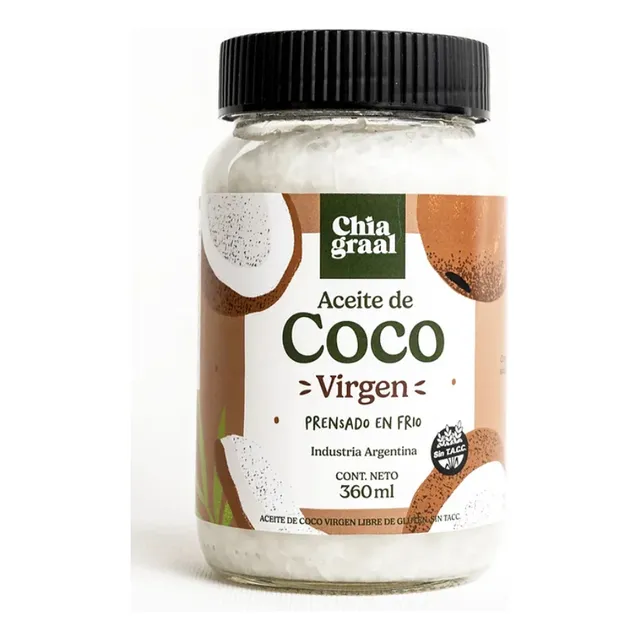 Aceite Coco Virgen X 360 Ml Con Certificacion Sin Tacc
