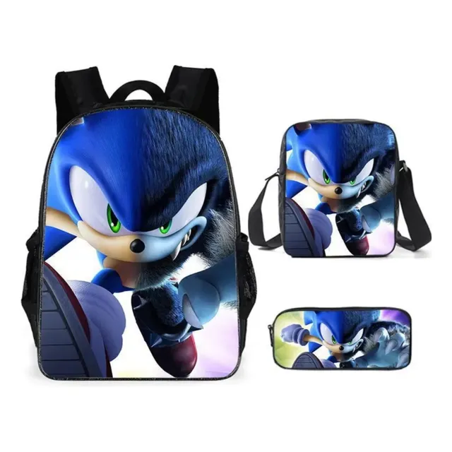 Set De Bolso Escolar Diseño Sonic Boom 3pzs