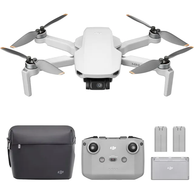 DJI Mini 4k Vuela Más Combo Dron Cámara UHD Menos de 249g 3 Baterías para un tiempo máx. Vuelo 93 min, Transmisión Vídeo a 10 km, Regreso Automático, Estabilización en 3 Ejes