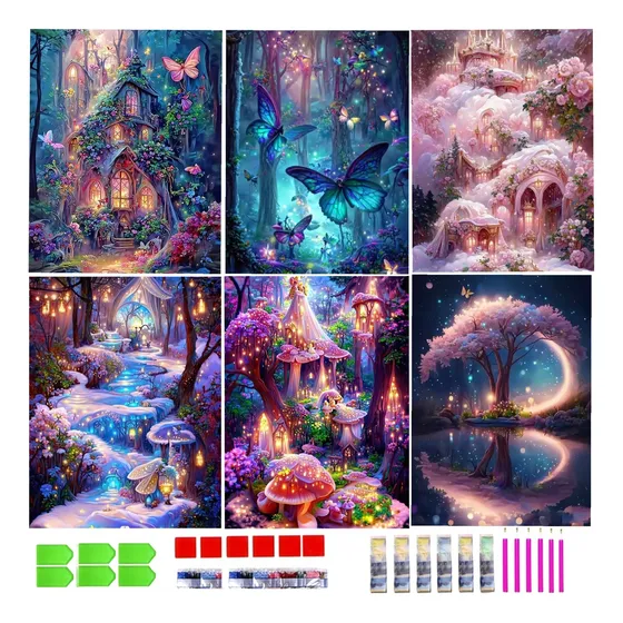 Kits De Pintura Diamantes Diy 5d Cuadros Decorativas 6 Sets