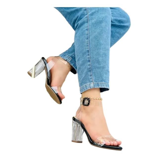 Sandalias Tacón Brillante De Dama3.0