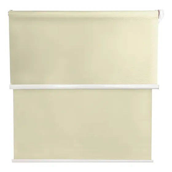 Cortina Roller Blackout 2 Paño 160x240 Doble Con Visillo Beige Sin Cenefa Guiza