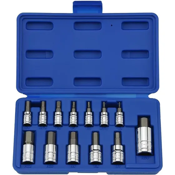 Set 13 Piezas Puntas Hex Allen 1/4 3/8 1/2 (2mm-14mm) Neiko
