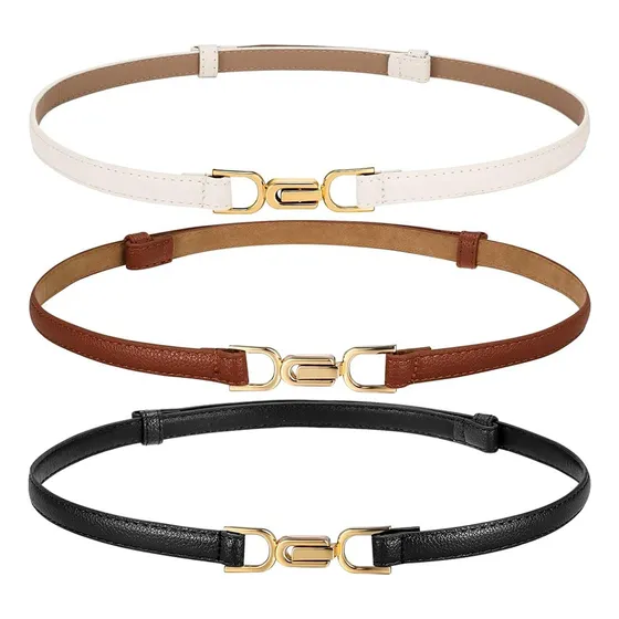 Cinturón Elegantes Para Mujer Ajustados Banda Elástica 3pz