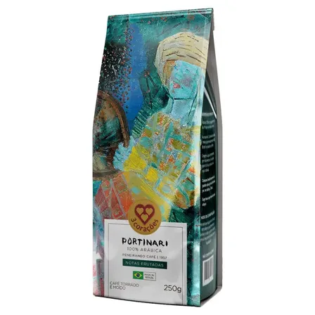 Café 3 Corações Torrado e Moído Portinari 100% Arábica Notas Frutadas