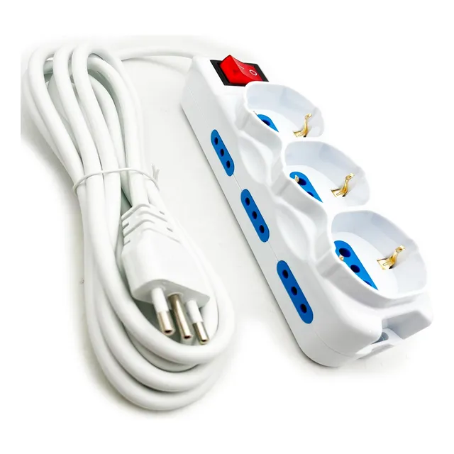 Alargue Zapatilla Shucko 3 En Linea Casa Oficina Cargador 3m