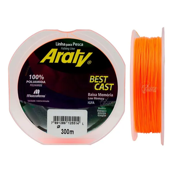 Linha Araty Best Cast 0,37 Mm 20,9 Lbs Laranja