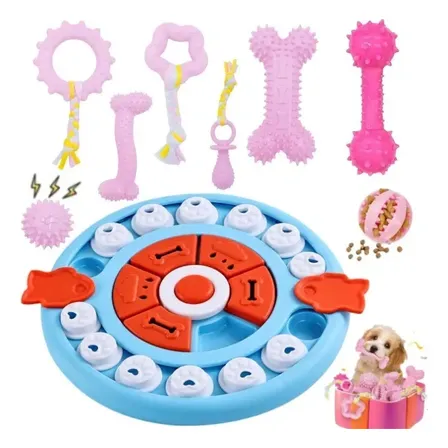 Kit 9 Brinquedos Mordedor Interativos Cachorro Puzzle Toy